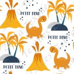 Collection dino mignon petit dino fond blanc