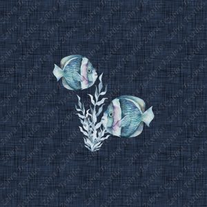 Poisson marine fond lin bleu