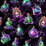 Potion mortelle fond noir et mauve