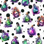 Potion mortelle fond pois noir