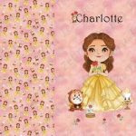 Princesse jaune fond rose Panneau adulte Charlotte