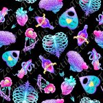 Thorax et organe fond noir