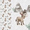 Âne et feuillage fond lin taupe Panneau doudou