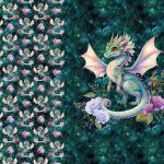 Dragon de la forêt fond nébuleuse Panneau doudou