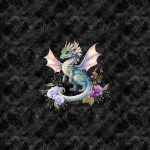 Dragon de la forêt fond noir