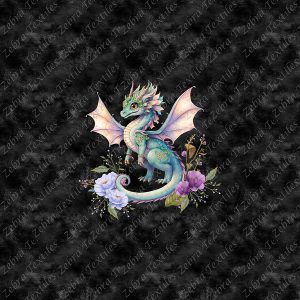 Dragon de la forêt fond noir