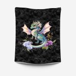 Dragon de la forêt fond noir grunge Panneau doudou