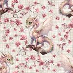 Dragon rose floral fond lin beige