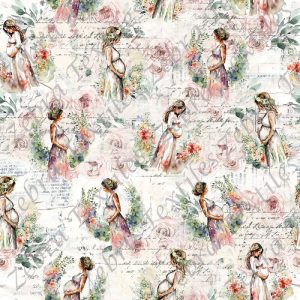 Femme enceinte floral fond floral