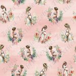 Femme enceinte floral fond rose
