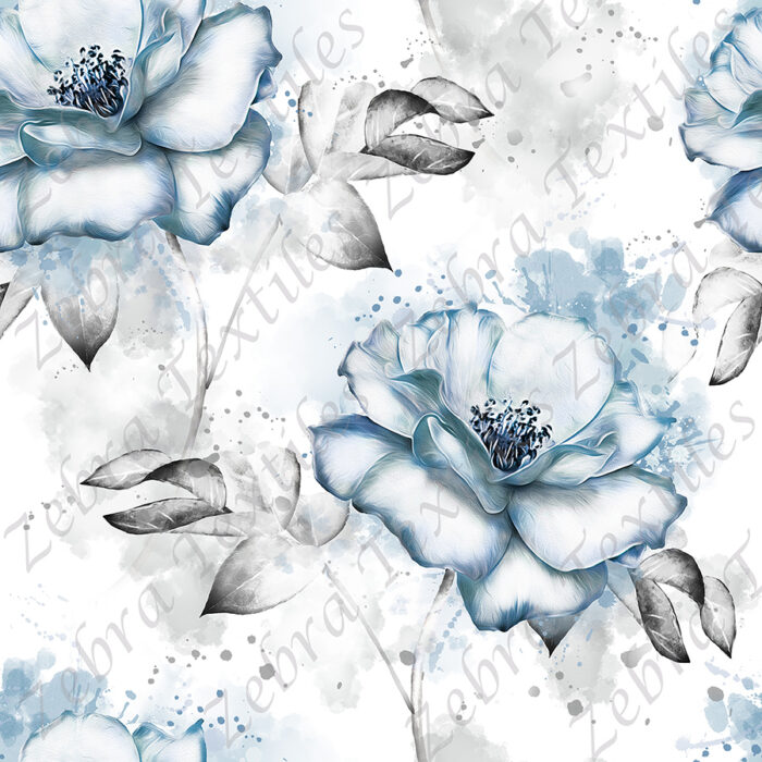 Fleur bleue fond blanc