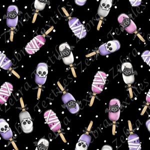 Popsicle monstrueux fond noir à pois