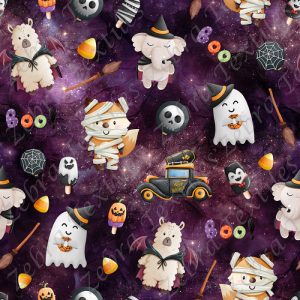 Animaux halloween fond nébuleuse