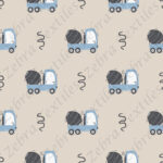 Bétonnière bleu fond taupe