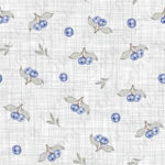 Bleuet et feuillage fond lin gris