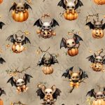 Chauve souris et citrouille fond grunge