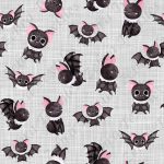 Chauve-souris noir fond lin gris pâle