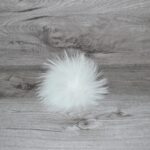 Pompon vraie fourrure blanc