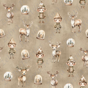Elfe de Noël fond beige