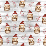 Hérisson et tuque de Noël fond gris