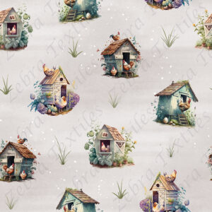 Poulailler fond gris