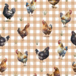 Poule fond carreau beige