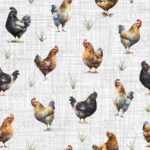 Poule fond lin gris pâle