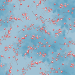 Branche de canneberge fond bleu