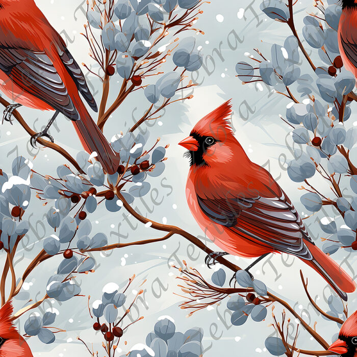 Cardinal et branchage