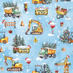 Chantier de Noël fond bleu