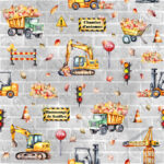 Chantier de construction en automne fond brique