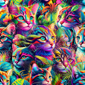 Chat multicolore