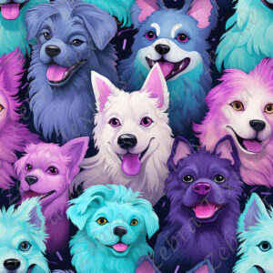Chien coloré fond marine