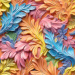 Feuillage de fleurs pastel 3d