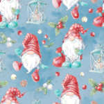 Gnome de Noël fond bleu