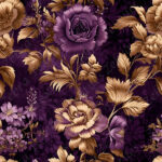 Pivoine velours mauve et or