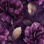 Pivoine velours mauve fond mauve