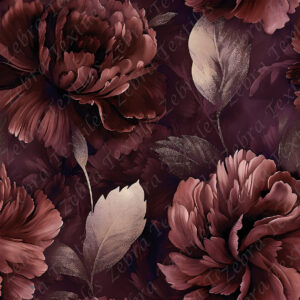 Pivoine velours rouge fond rouge