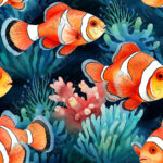 Poisson clown fond marine