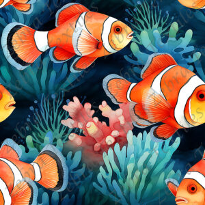Poisson clown fond marine