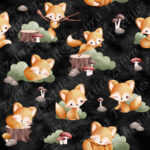 Renard roux en forêt fond noir grunge