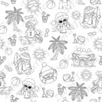 Bonhomme de neige en vacances à dessiner