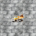 Camion benne aquarelle fond brique