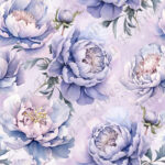 Pivoine lilas fond mauve pâle