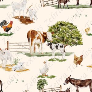 Animaux de la ferme fond beige