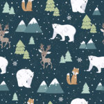 Animaux de la forêt et flocon