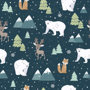 Animaux de la forêt et flocon