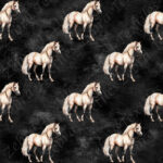 Cheval crème fond noir
