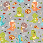 Dino pizza fond gris