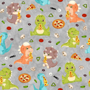 Dino pizza fond gris